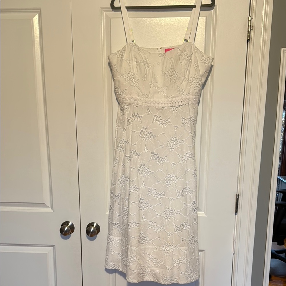 Lily Pulitzer White eyelet Spaghetti Strap Dress - Women's